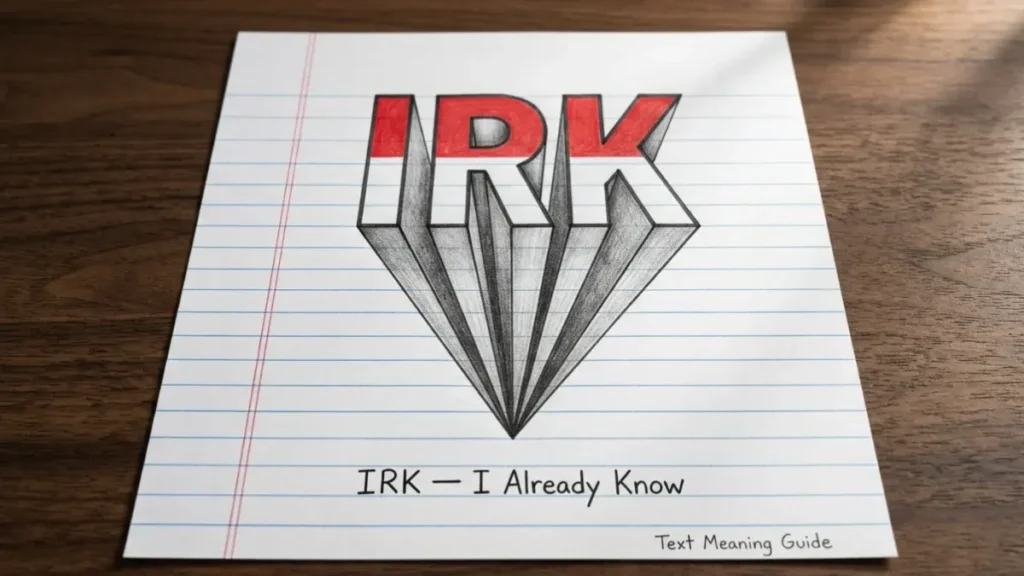 IRK Mean in Text